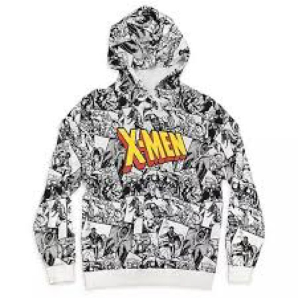 Disney Marvel X-Men Hoodie Sweatshirt M All Over Print Comic Strip Adult